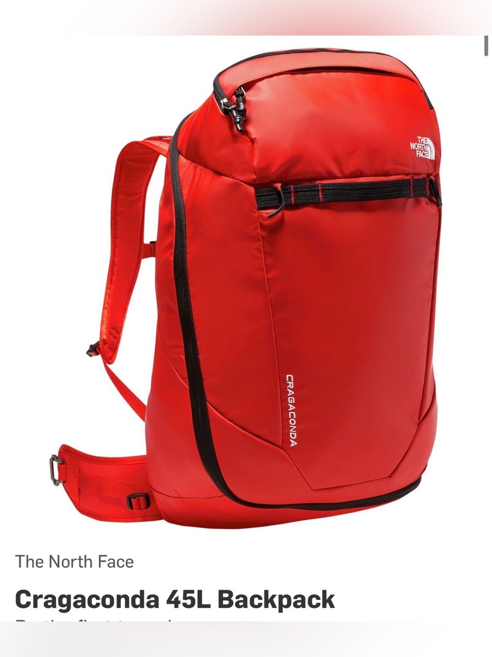 The North Face Cragaconda 45L Backpack - Red